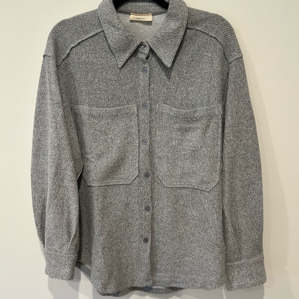 Gray Button-Up Shirt